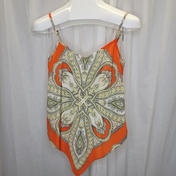 INC International Concepts Silky Paisley Handkerchief Hem Tank Top, 0 - Picture 1 of 8